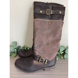 REMONTE BROWN Leather & RemonteTEX Sherpa Lined Knee High‎ Boots EUR 40 | US 9.5